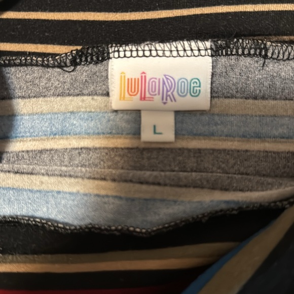 🧡10 for $20🧡 LuLaRoe Black and Blue A-Line Midi Skirt Casual| size Large - Picture 3 of 9